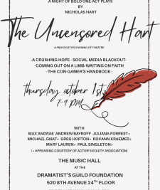 Playwright Nicholas Hart to Present Five Original One-Act Plays at Dramatists Guild Foundation in New York City