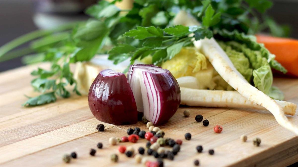 Fresh vegetables on a cutting board